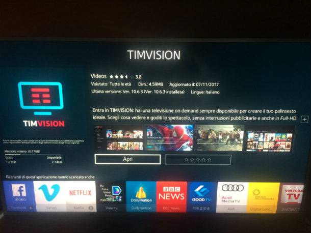Come mettere Tim Vision sulla Smart TV